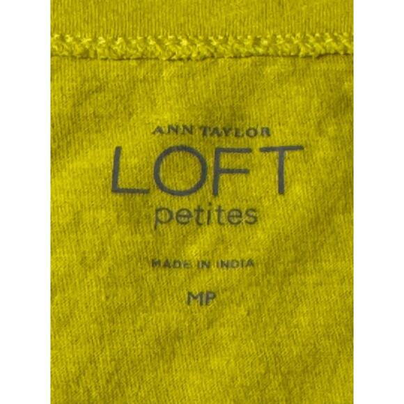 Ann Taylor Loft Shirt Yellow/White Striped Long Sleeve Size Petite Medium - Picture 4 of 6